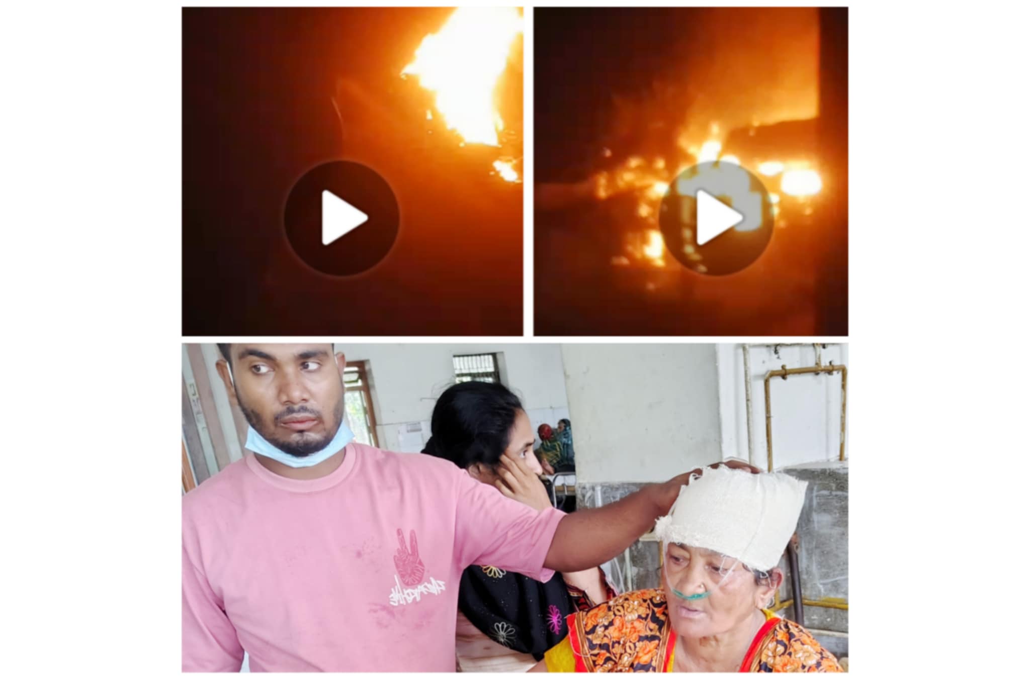 উজিরপুরে বসত ঘরে ভয়াবহ আগুন, হামলা, বৃদ্ধা নারীসহ আহত- ৪