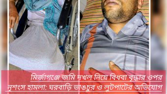মির্জাগঞ্জে জমি দখল নিয়ে বিধবা বৃদ্ধার ওপর নৃশংস হামলা: ঘরবাড়ি ভাঙচুর ও লুটপাটের অভিযোগ