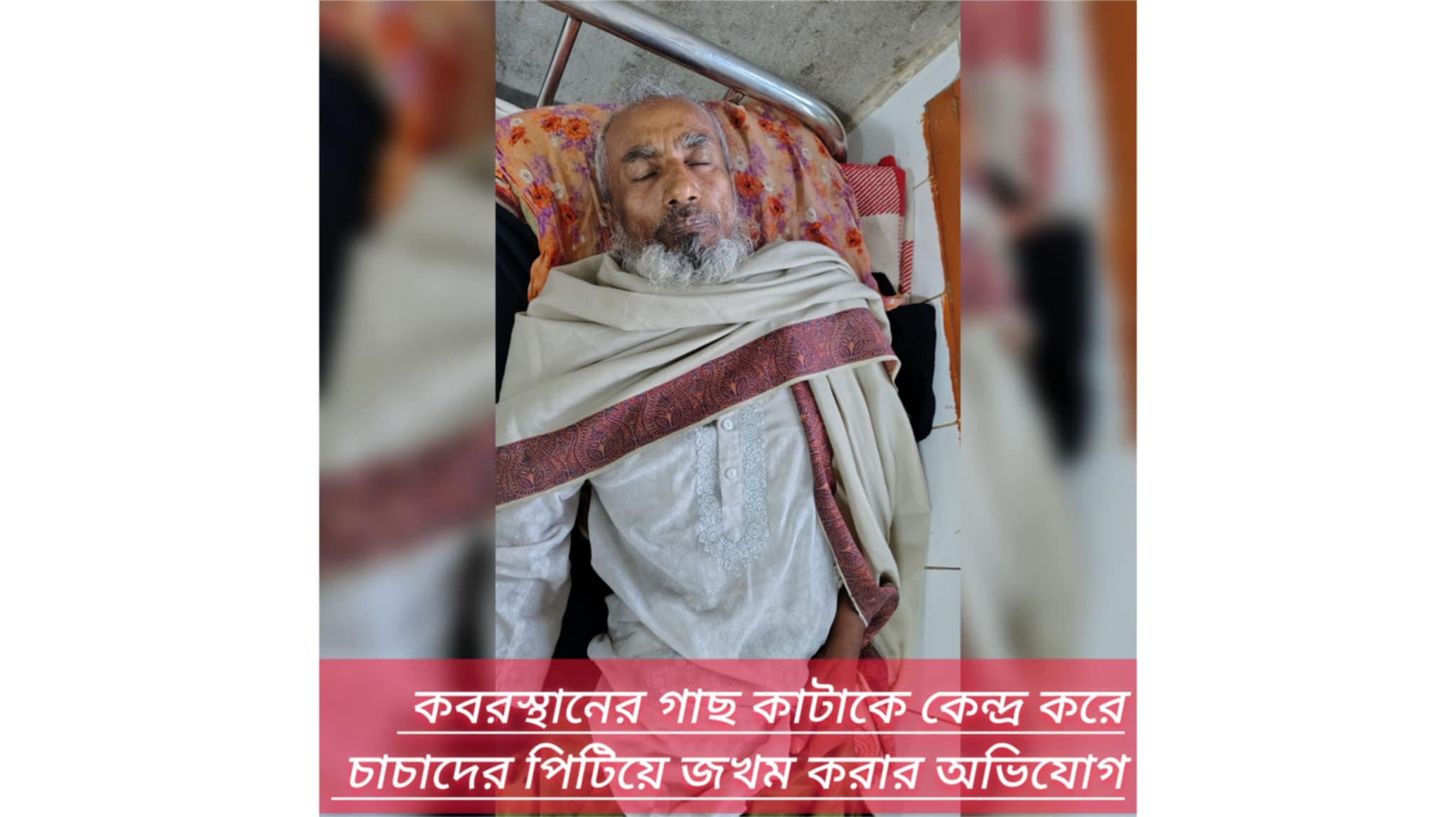 কবরস্থানের গাছ কাটাকে কেন্দ্র করে চাচাদের পিটিয়ে জখম করার অভিযো